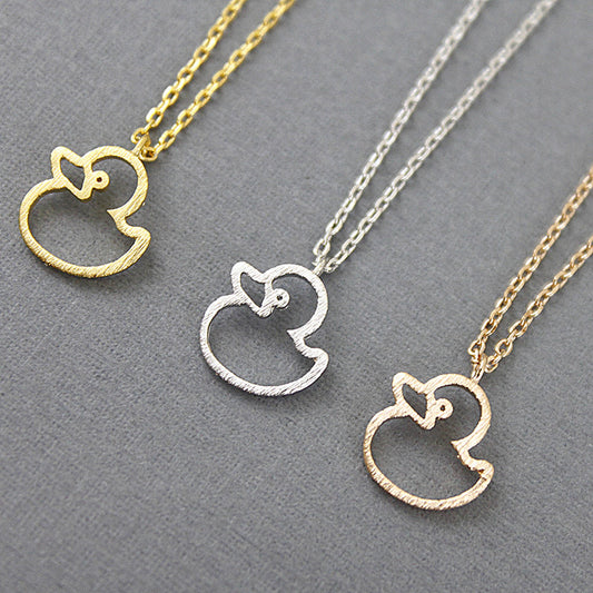 Mignon Creux Petit Canard Doux Tout-Correspondant Animal X Collier Pendentif