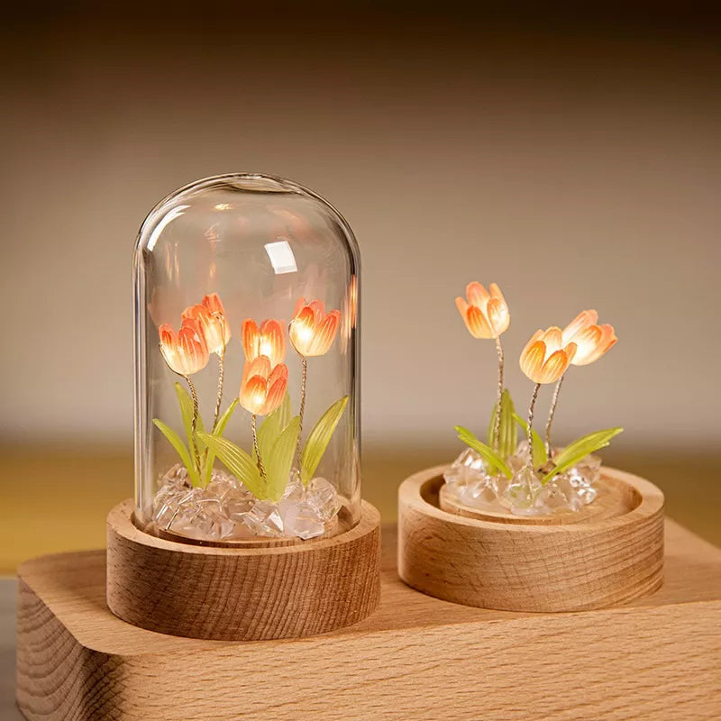 Diy Tulipán Led Noche Luz Atmósfera Lámpara Decoración