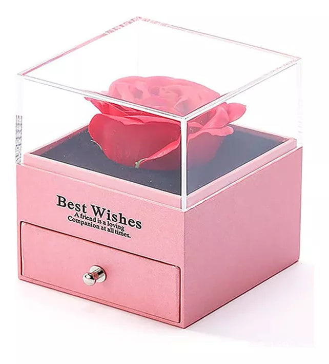 Caja De Regalo Rosa Y Collar De Amor Eterno