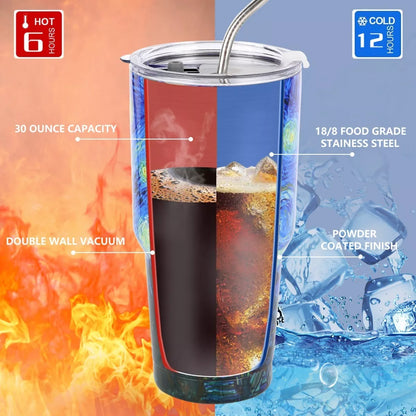 Termo Portátil De Acero Inoxidable Con Calor Y Frío De 30oz.