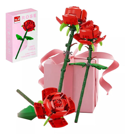 Juguete De Construcción Bloques De Regalo De Rosa Flores