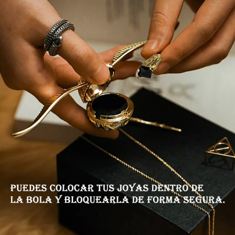 Caja De Anillo Snitch Dorada Harry Potter Alajero Joyero