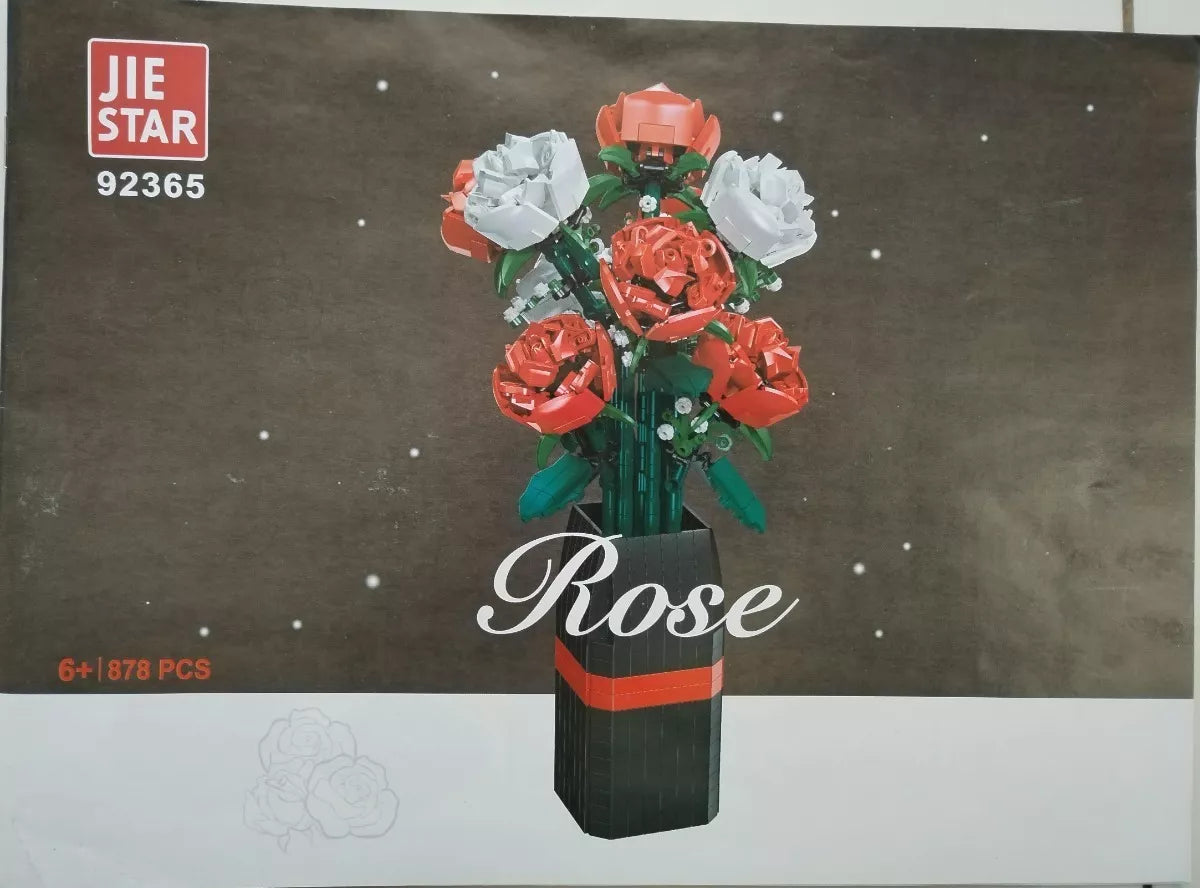 Ramo De Rosas Y Florero , Bloques Compatibles Con Lego