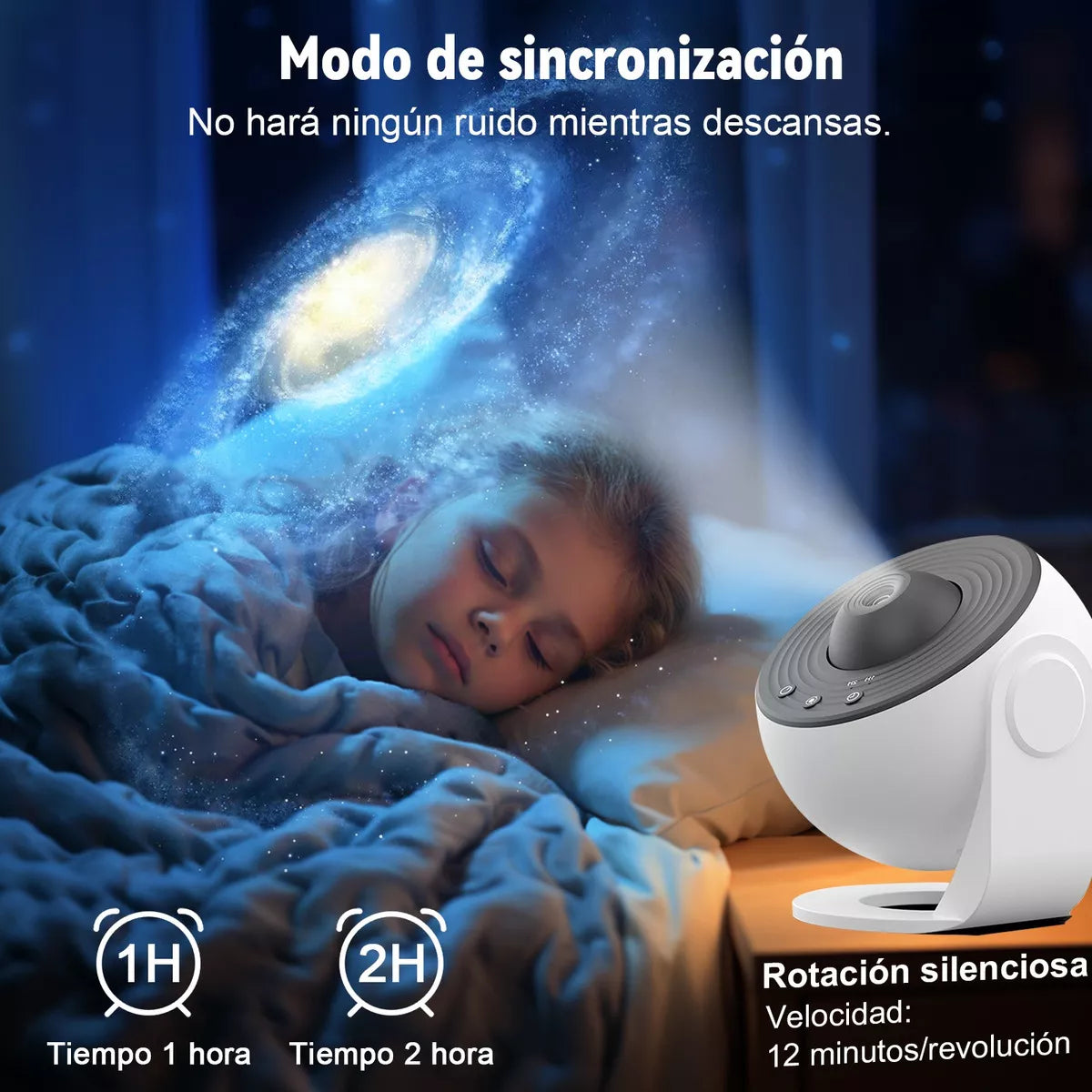 🌌NebulaDream proyector de galaxias color blanco con pantalla