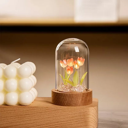 Diy Tulipán Led Noche Luz Atmósfera Lámpara Decoración