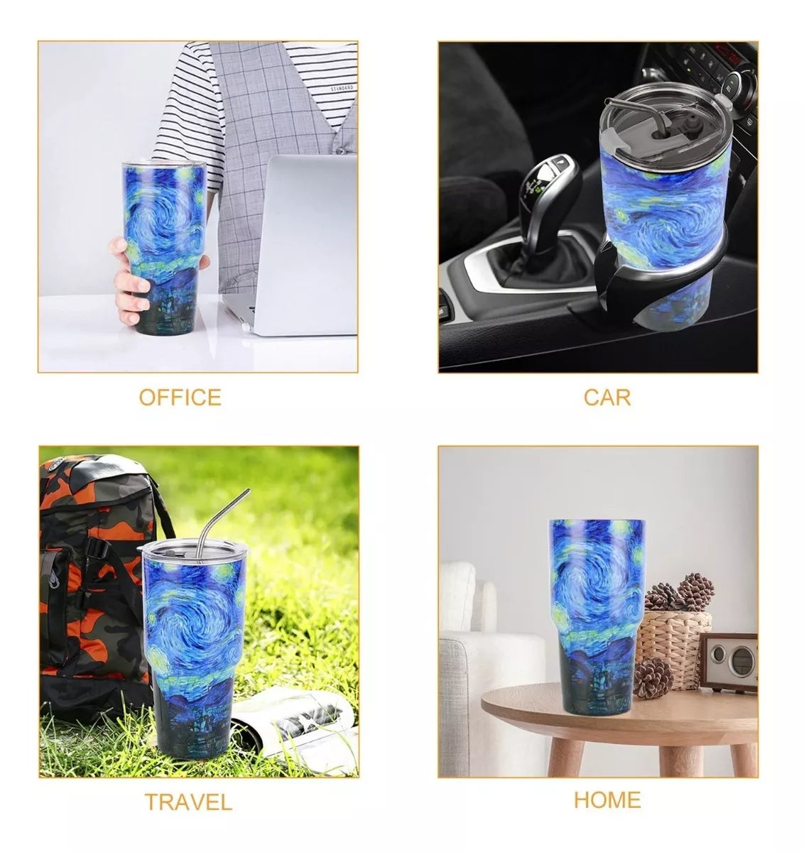 Termo Portátil De Acero Inoxidable Con Calor Y Frío De 30oz.